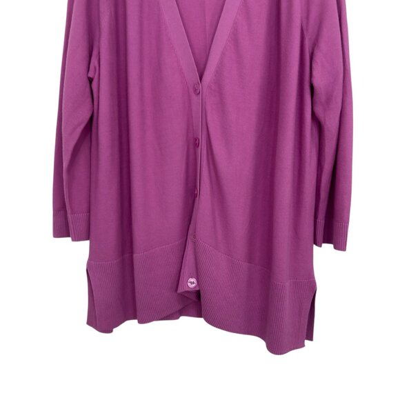 Talbots Womens Plus Size 3X Button Up Cardigan Sweater Light Purple Cotton/Rayon - Picture 8 of 16